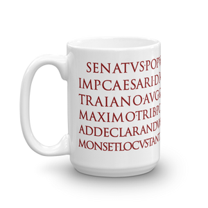 Trajan's Column Inscription Mug