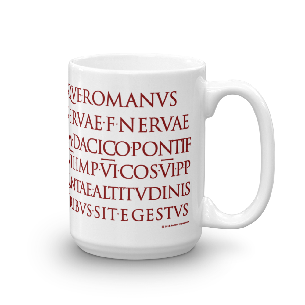 Trajan's Column Inscription Mug